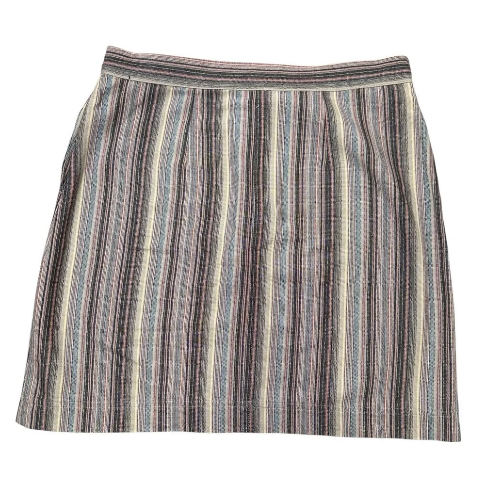 Christopher & Banks Size 8 100% Cotton Striped Drawstring Skirt